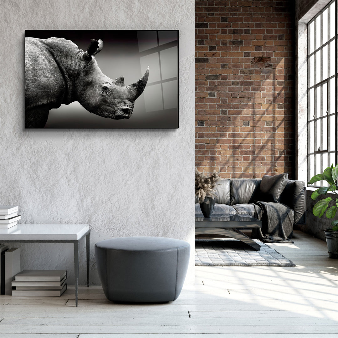 ・"Rhino V2"・Glass Wall Art | Artdesigna Glass Printing Wall Arts.