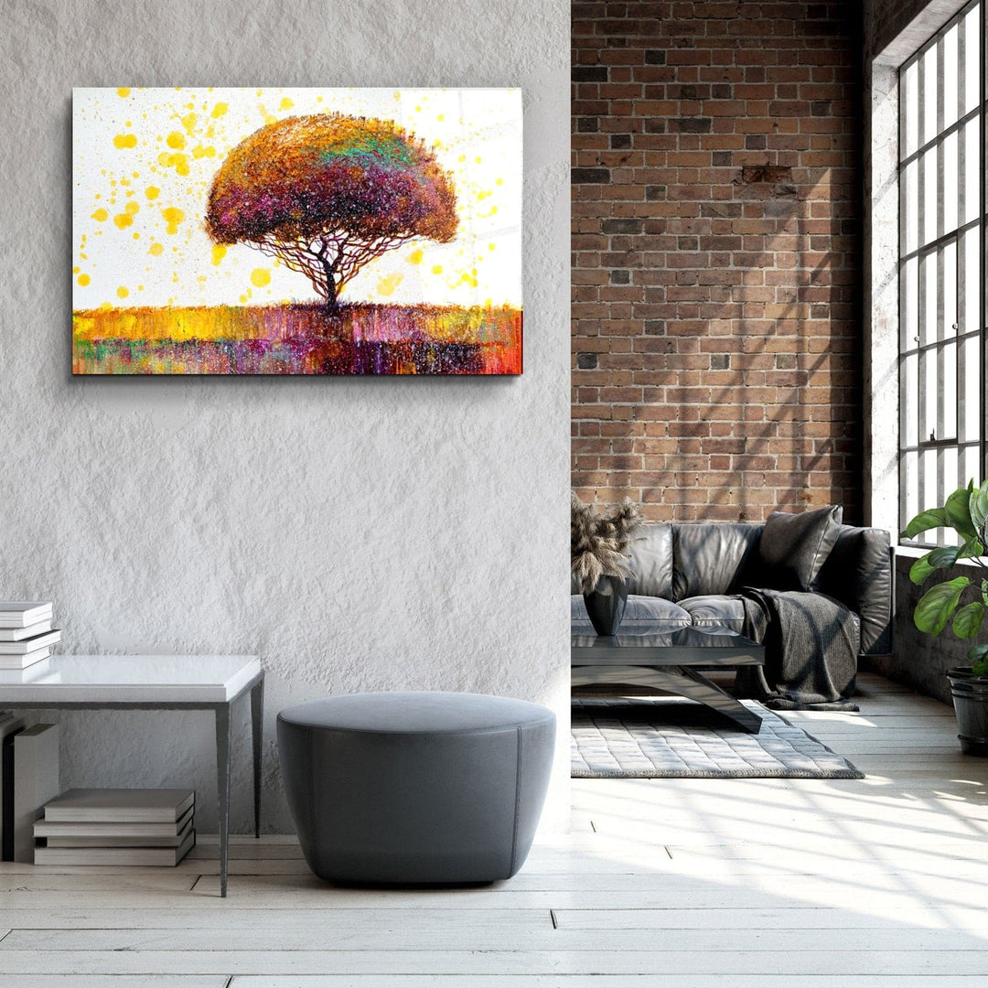 ・"Abstract Colorful Tree"・Glass Wall Art | Artdesigna Glass Printing Wall Arts.