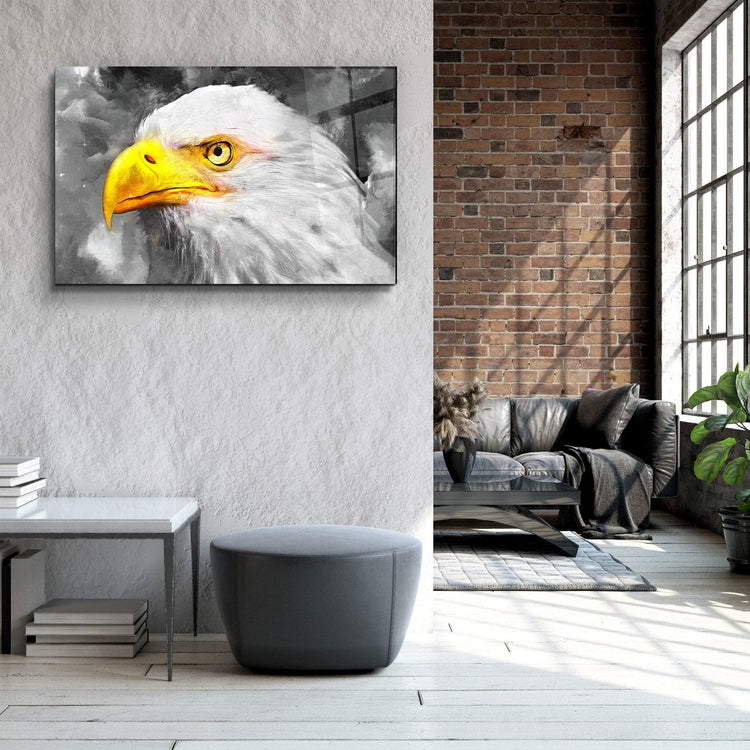 ・"Mountain Eagle"・Glass Wall Art | Artdesigna Glass Printing Wall Arts.