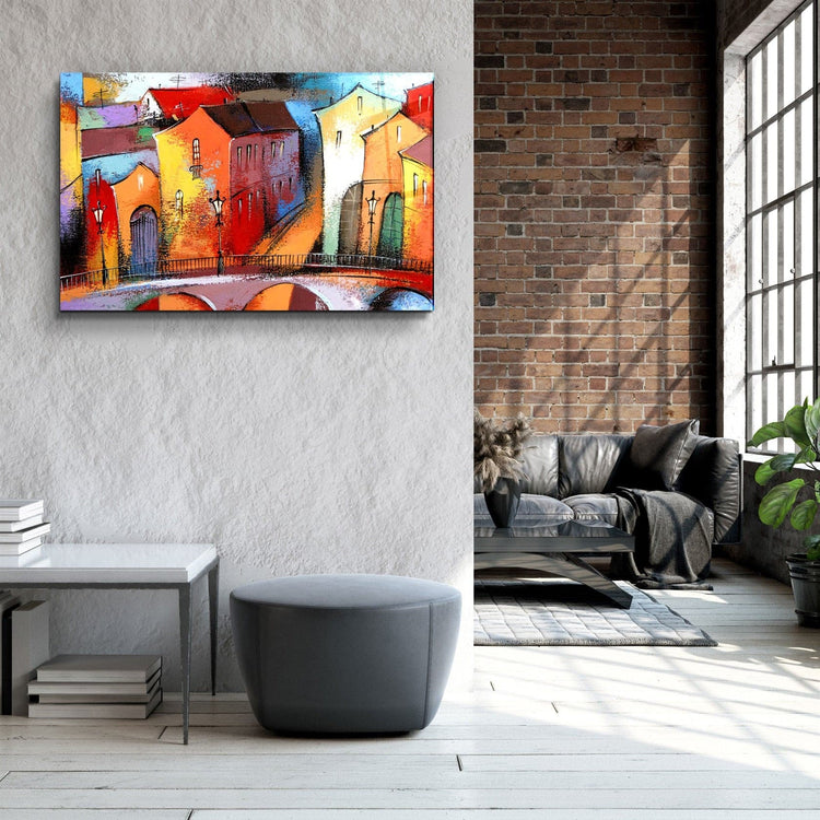 ・"Abstract City 2"・Glass Wall Art | Artdesigna Glass Printing Wall Arts.