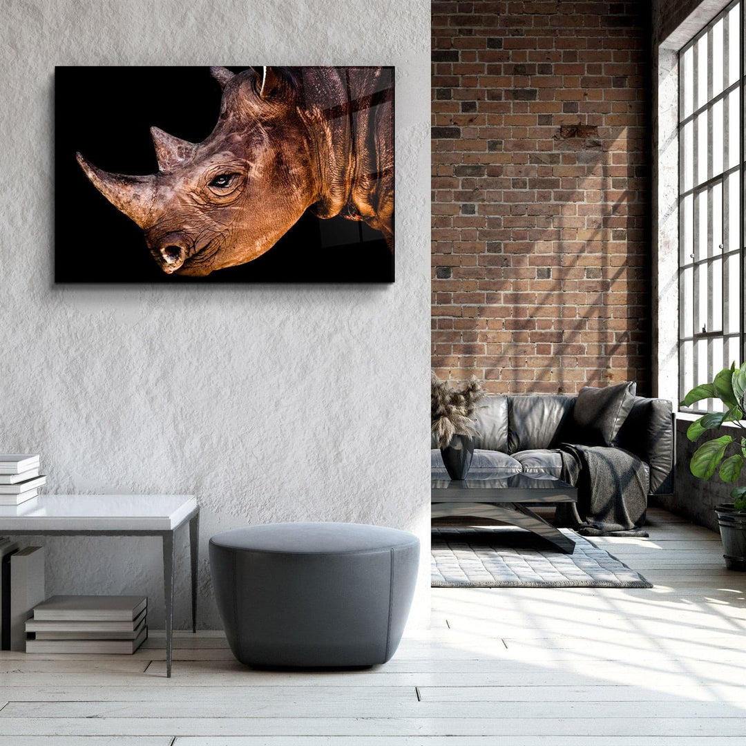 ・"Rhino V3"・Glass Wall Art | Artdesigna Glass Printing Wall Arts.