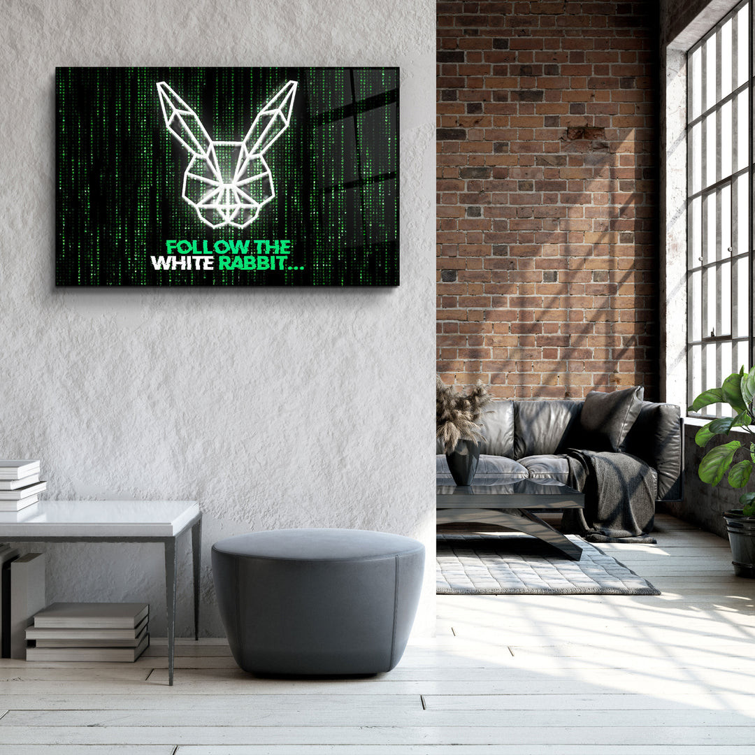 ・"Follow the Rabbit"・Glass Wall Art | Artdesigna Glass Printing Wall Arts.