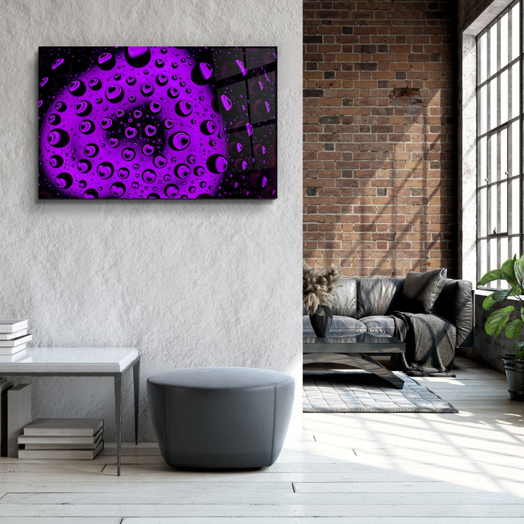 ・"Water Drops - Purple Heart"・Glass Wall Art | Artdesigna Glass Printing Wall Arts.