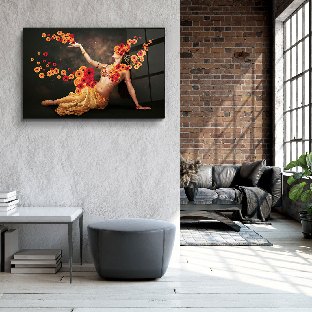 ・"Oriental Dancer"・Designer's Collection Glass Wall Art