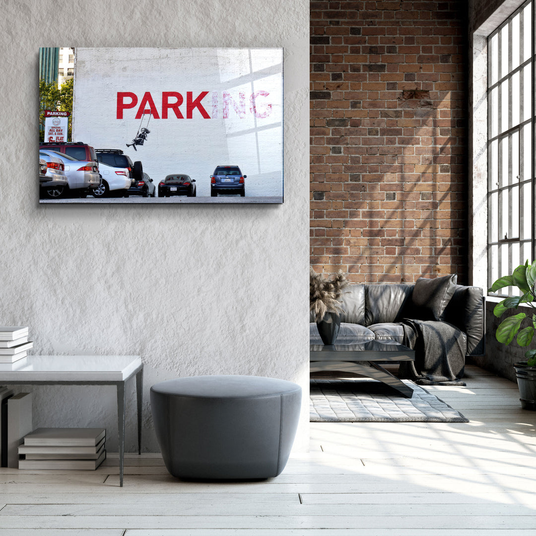 ・"Banksy - Parking"・Designer's Collection Glass Wall Art