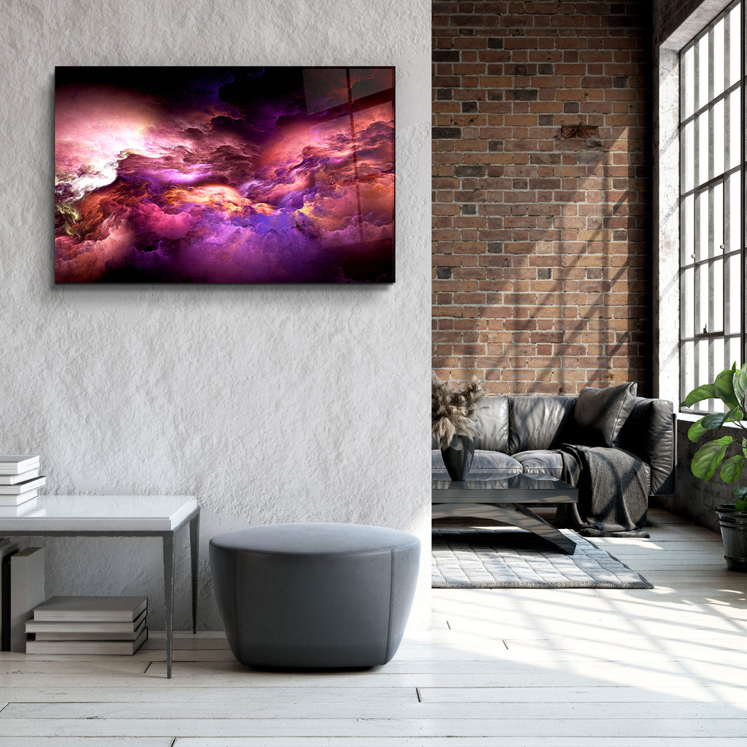 ・"Mystic Sky Purple Tones"・ Glass Wall Art