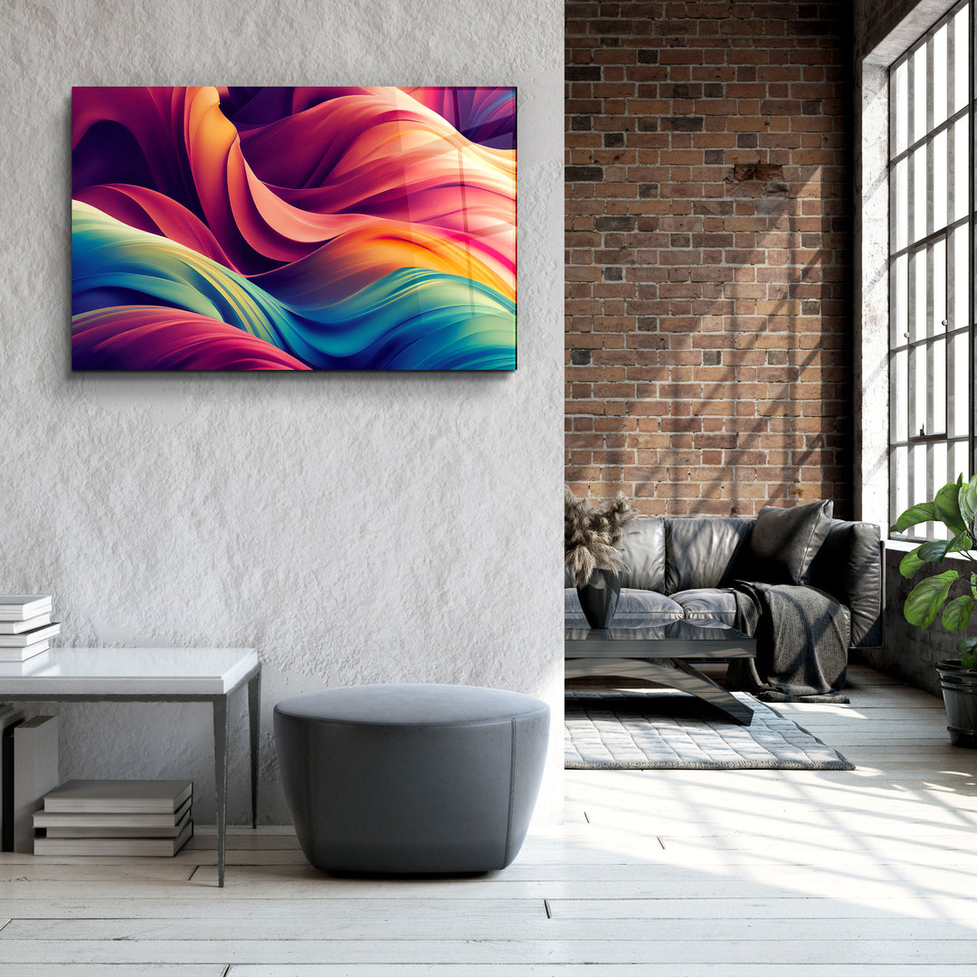 ・"Silky Waves"・ Glass Wall Art