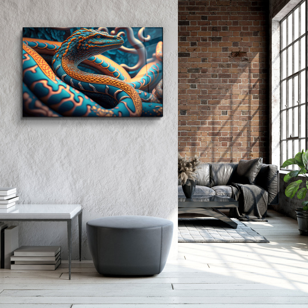 ・"Snake Dragon"・Secret World Collection Glass Wall Art