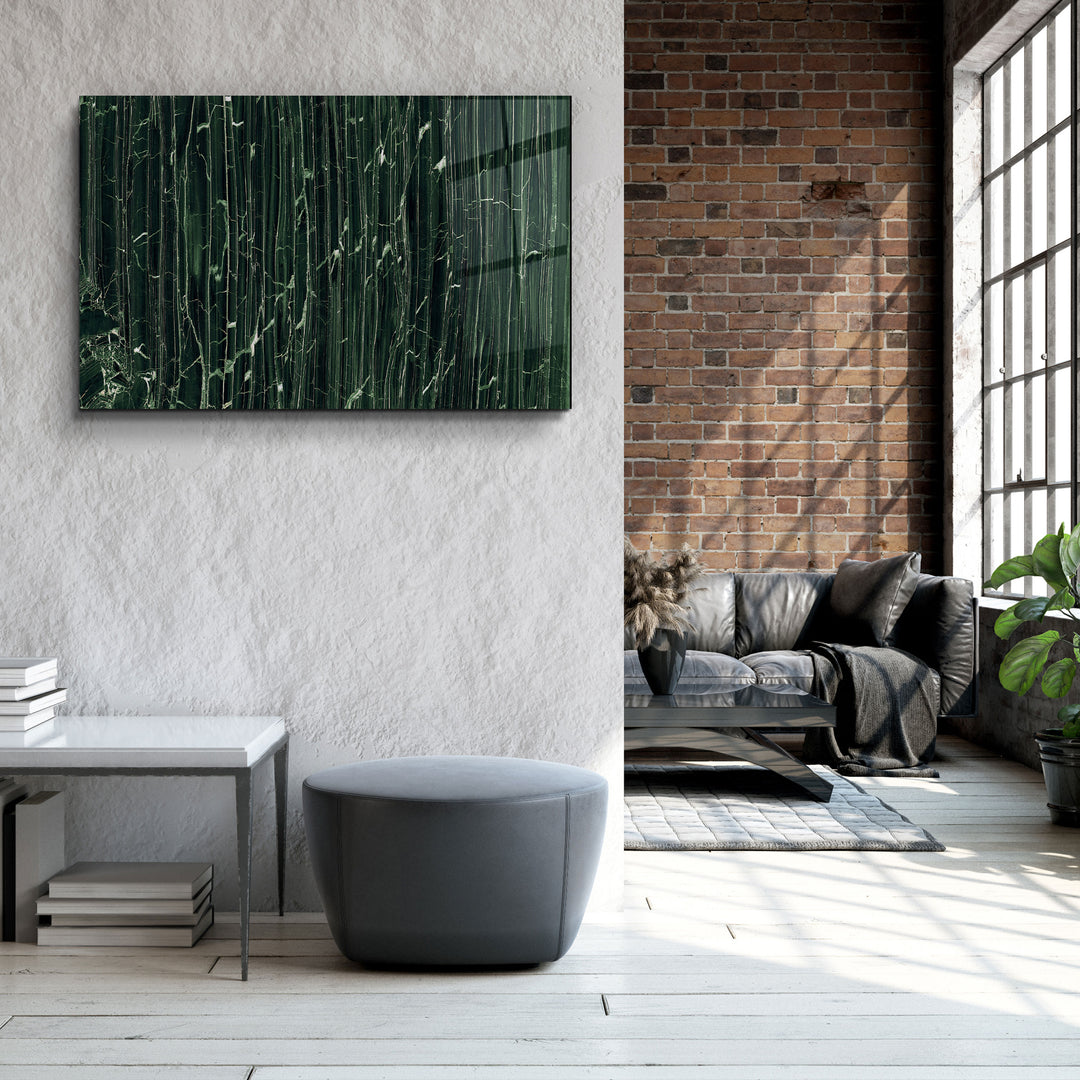 ・"Dark Green Marble"・Glass Wall Art