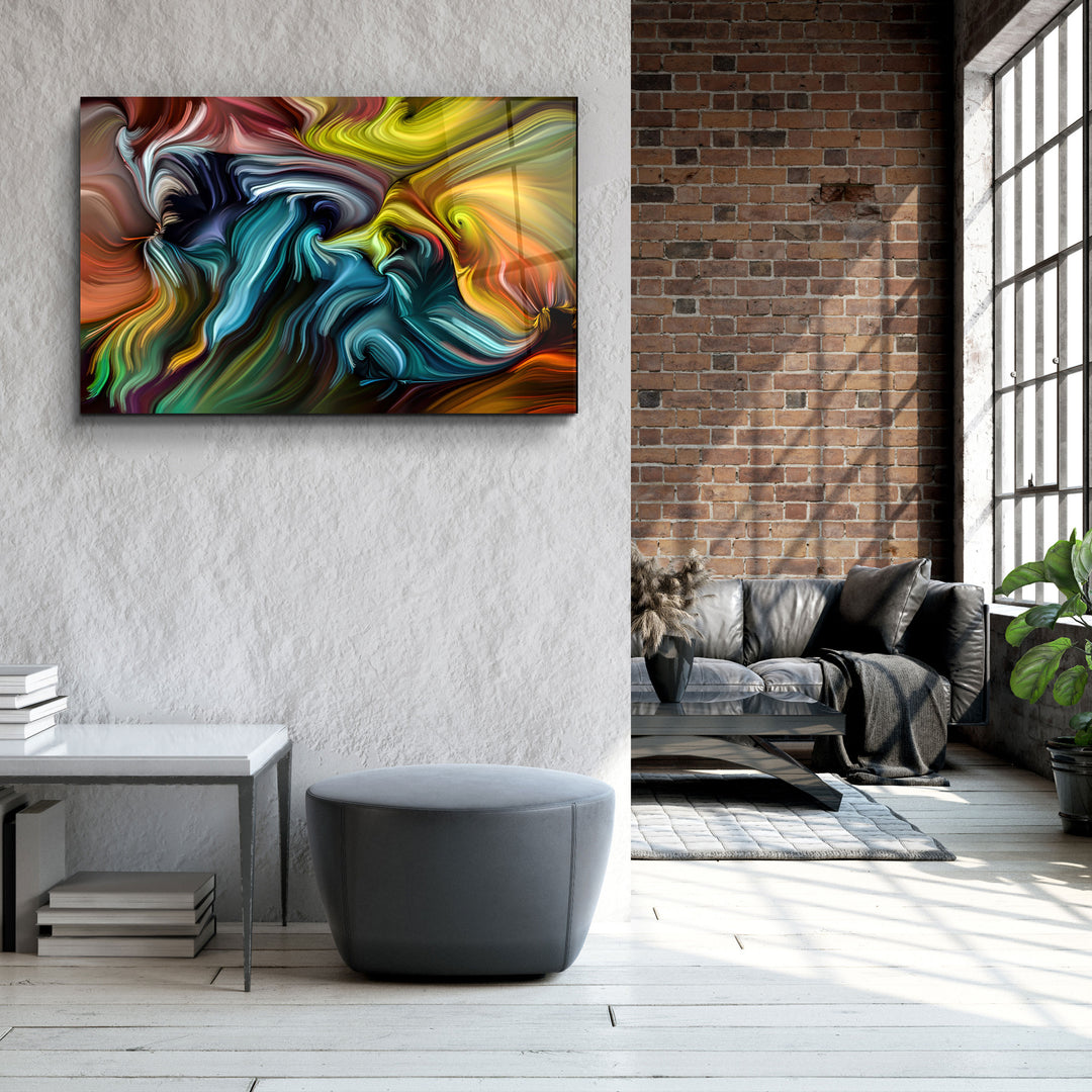 ・"Abstract Strokes"・Glass Wall Art