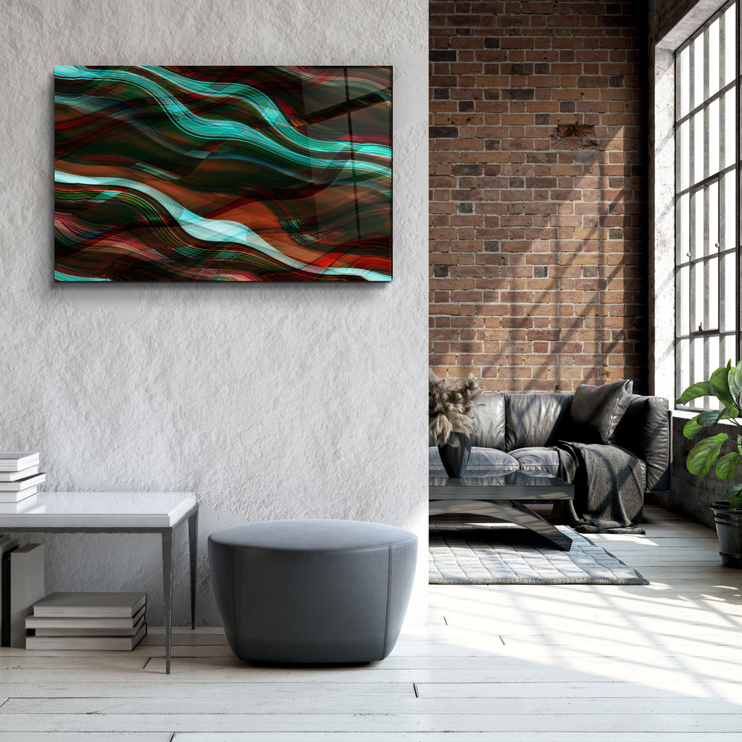 ・"Abstract Lines"・Glass Wall Art