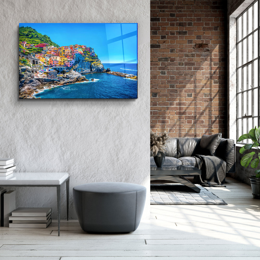 ・"Cinque Terre Italy"・Glass Wall Art