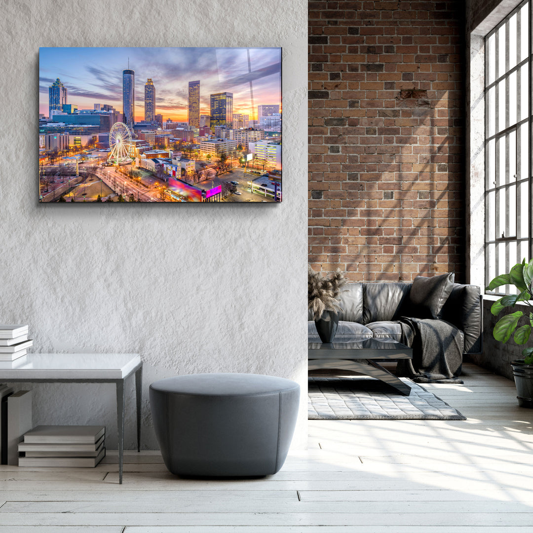 ・"Atlanta, Georgia, USA downtown skyline."・Glass Wall Art