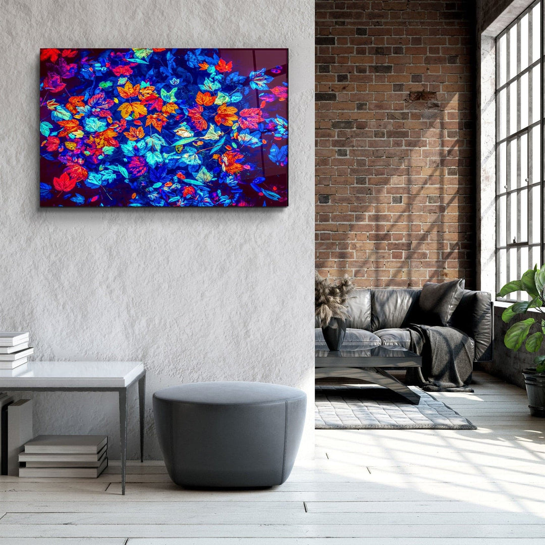 ・"Leaves on the Water"・Glass Wall Art | Artdesigna Glass Printing Wall Arts.