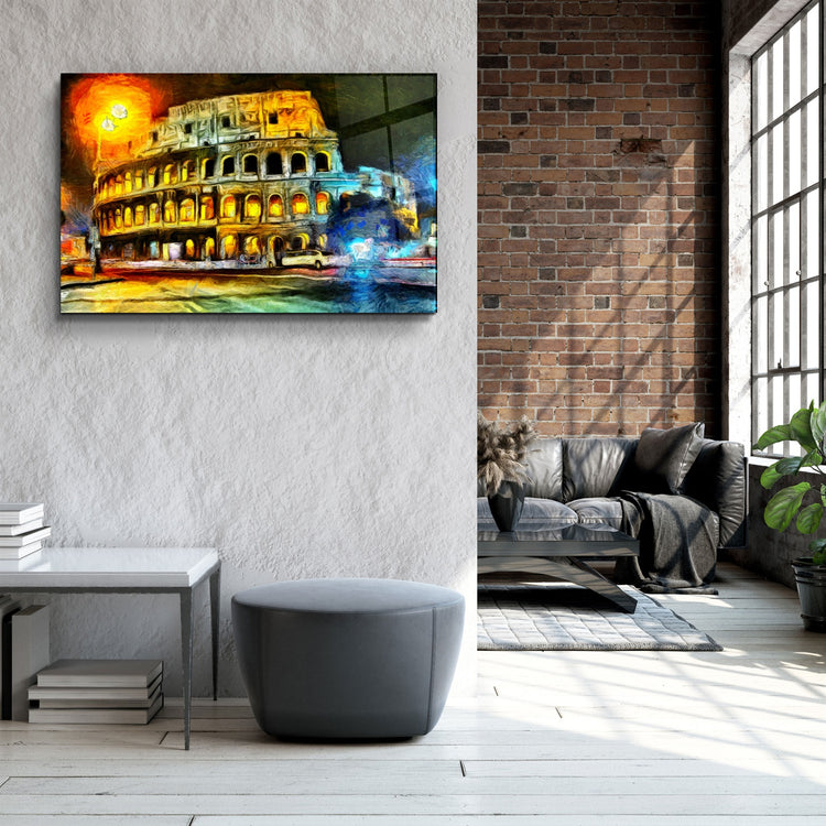 ・"Rome Colosseum"・Glass Wall Art | Artdesigna Glass Printing Wall Arts.