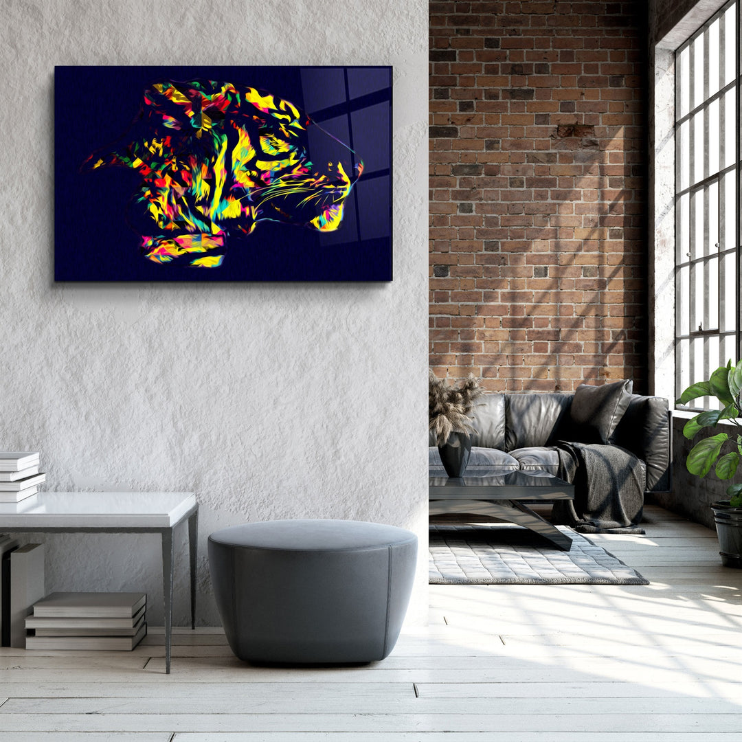 ・"Colormix Tiger・Glass Wall Art | Artdesigna Glass Printing Wall Arts.