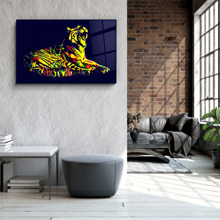 ・"Colormix Tiger 2"・Glass Wall Art | Artdesigna Glass Printing Wall Arts.