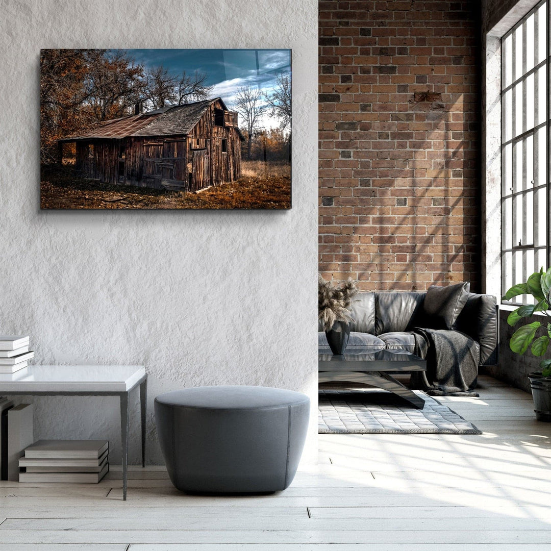 ・"Wooden Old House"・Glass Wall Art | Artdesigna Glass Printing Wall Arts.