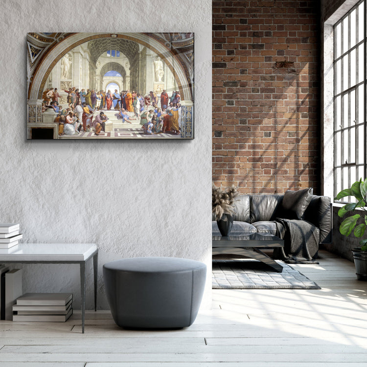 ・"Raphael's The School of Athens (1511)"・Glass Wall Art | Artdesigna Glass Printing Wall Arts.