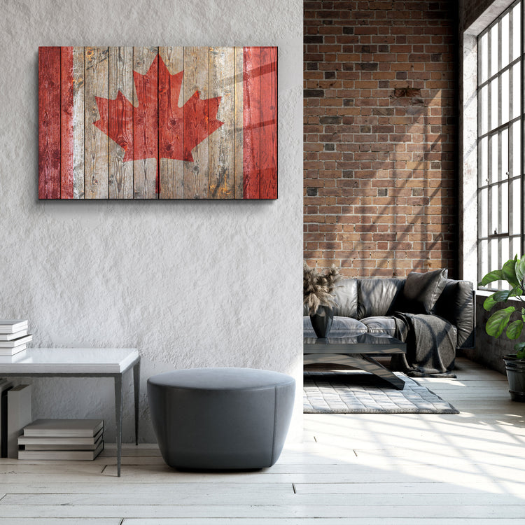 ・"Flag Of Canada"・Glass Wall Art | Artdesigna Glass Printing Wall Arts.