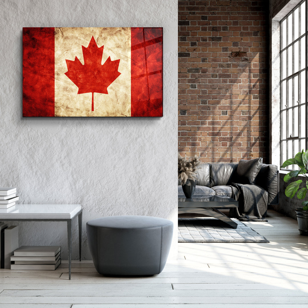 ・"Flag Of Canada V2"・Glass Wall Art | Artdesigna Glass Printing Wall Arts.