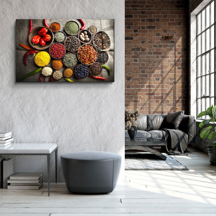 ・"Colorful Spices"・Glass Wall Art | Artdesigna Glass Printing Wall Arts.