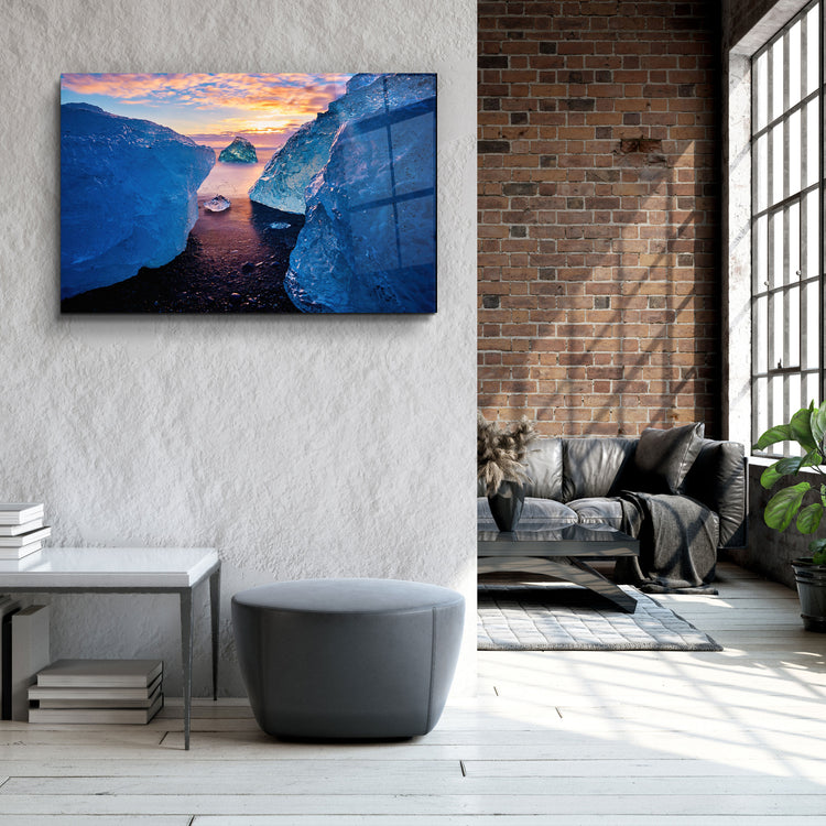 ・"Between the Glaciers"・Glass Wall Art | Artdesigna Glass Printing Wall Arts.