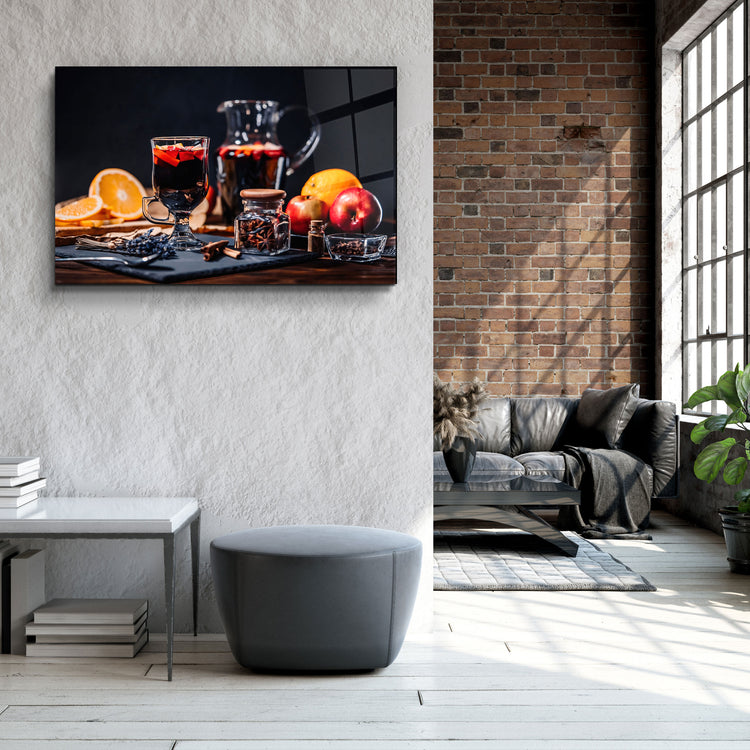 ・"A Hot Red Wine"・Glass Wall Art | Artdesigna Glass Printing Wall Arts.