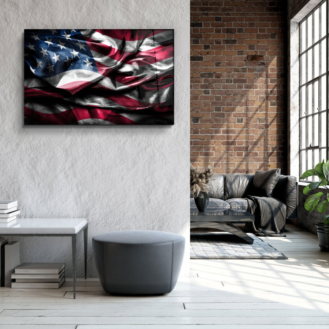 ・"Flag of the U.S."・Glass Wall Art | Artdesigna Glass Printing Wall Arts.