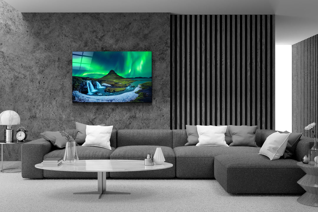 ・"Aurora - Northern Lights"・Glass Wall Art | Artdesigna Glass Printing Wall Arts.