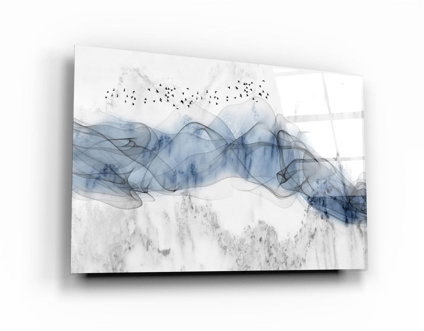 ・"Abstract Flying Birds"・Glass Wall Art | Artdesigna Glass Printing Wall Arts.