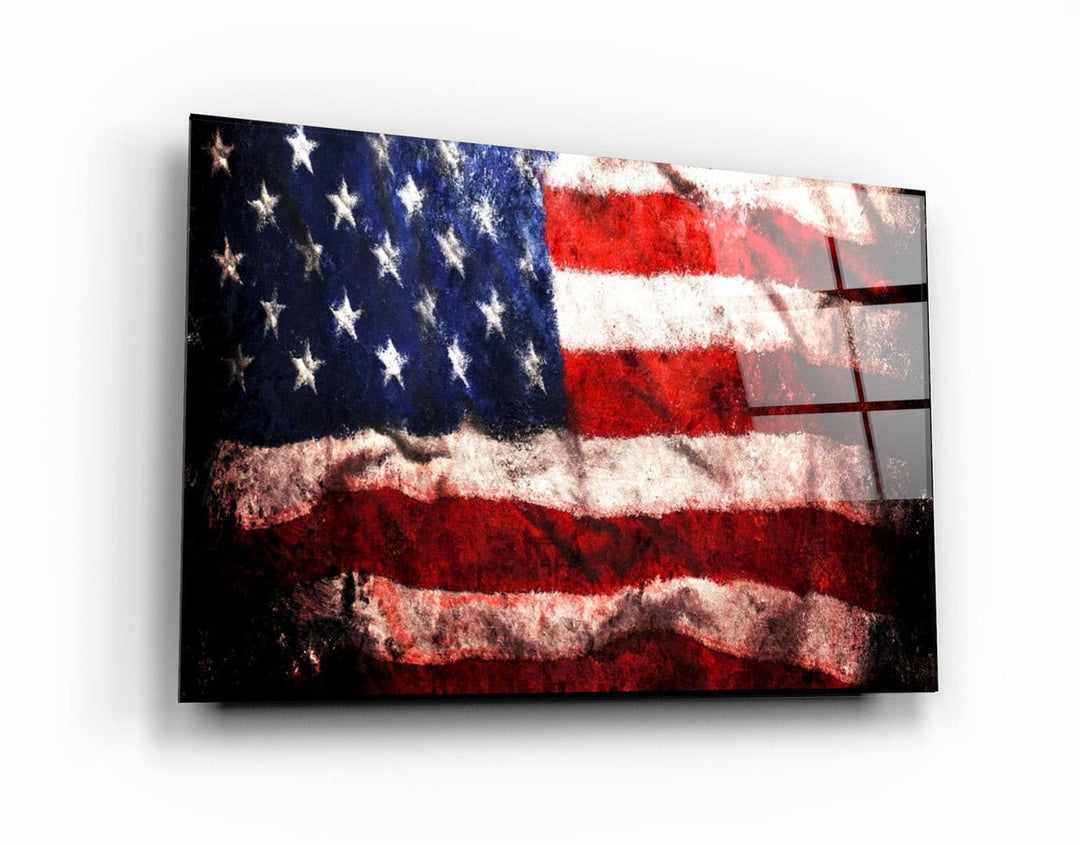 ・"Flag of the U.S."・Glass Wall Art | Artdesigna Glass Printing Wall Arts.