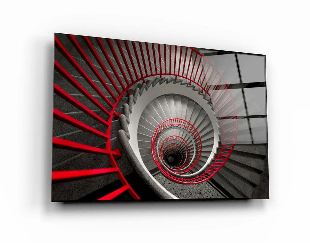 ・"Spiral Stairs"・Glass Wall Art | Artdesigna Glass Printing Wall Arts.