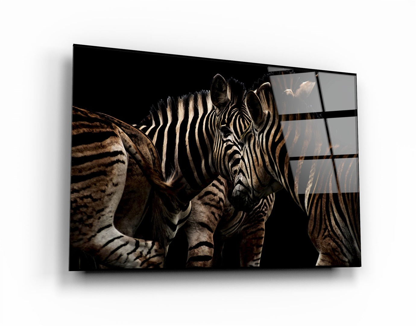 ・"Zebra Family"・Glass Wall Art | Artdesigna Glass Printing Wall Arts.