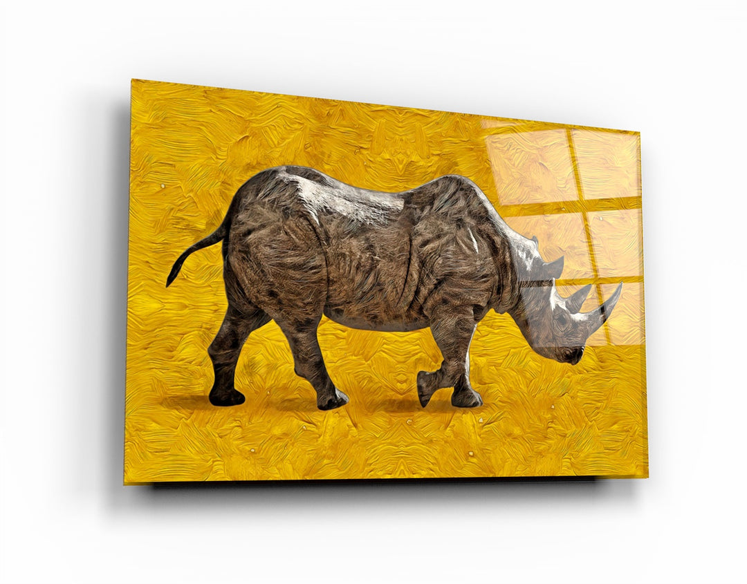 ・"Abstract Rhino"・Glass Wall Art | Artdesigna Glass Printing Wall Arts.