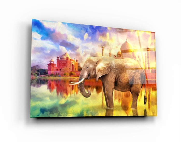 ・"Abstract Elephant"・Glass Wall Art | Artdesigna Glass Printing Wall Arts.