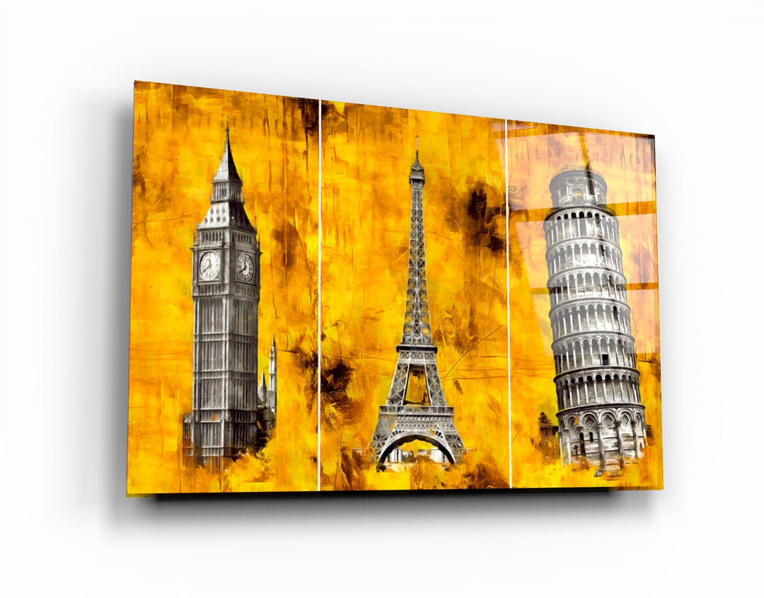 ・"Abstract Historical Buildings"・Glass Wall Art | Artdesigna Glass Printing Wall Arts.