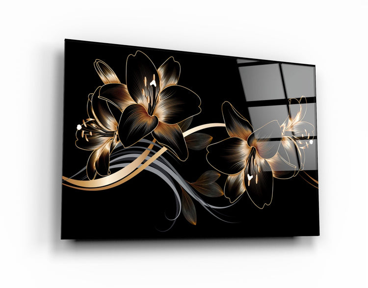 ・"Abstract Flowers"・Glass Wall Art | Artdesigna Glass Printing Wall Arts.