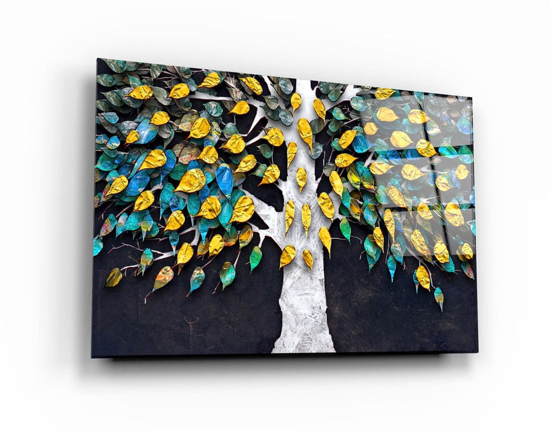 ・"Abstract Leaves"・Glass Wall Art | Artdesigna Glass Printing Wall Arts.