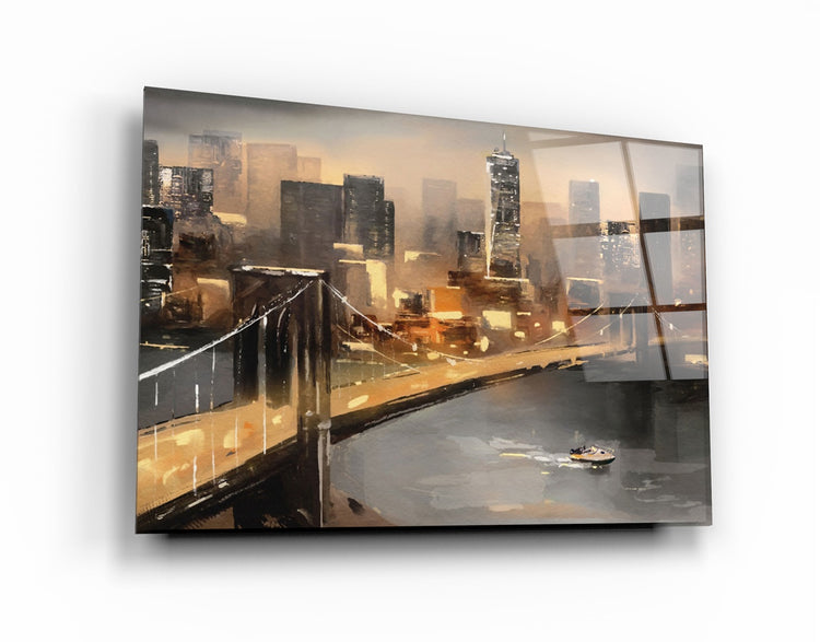 ・"Abstract Bridge"・Glass Wall Art | Artdesigna Glass Printing Wall Arts.