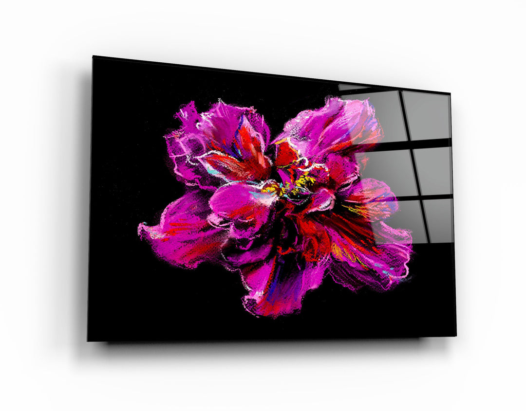 ・"Purple Flower"・Glass Wall Art | Artdesigna Glass Printing Wall Arts.