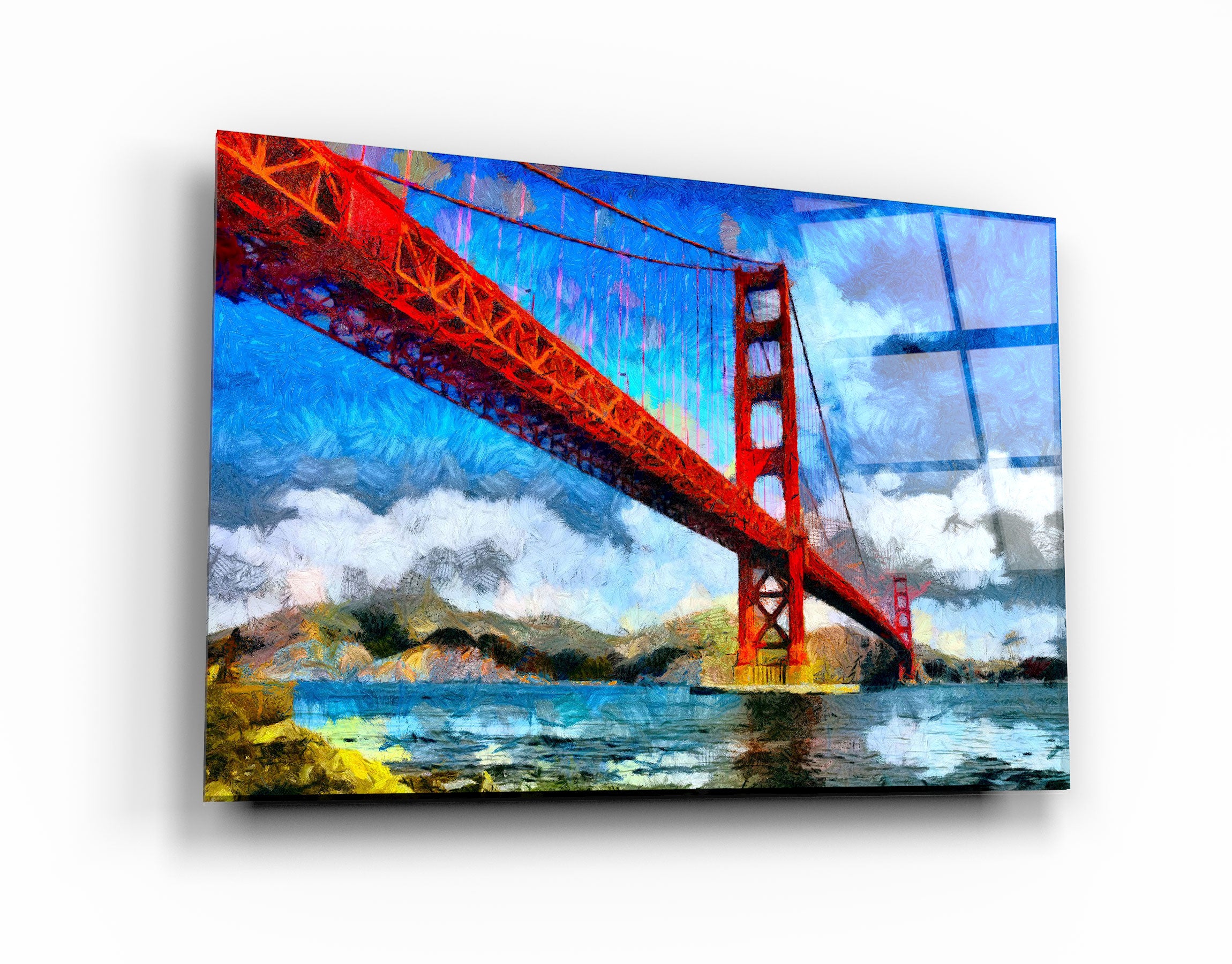 ・"Abstract Colorful Bridge"・Glass Wall Art | Artdesigna Glass Printing Wall Arts.