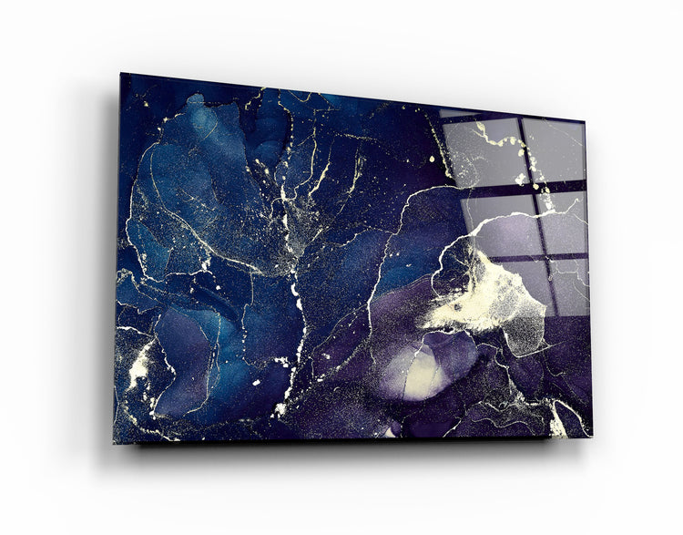 ・"Dark Blue Wave Pattern V2"・Glass Wall Art | Artdesigna Glass Printing Wall Arts.