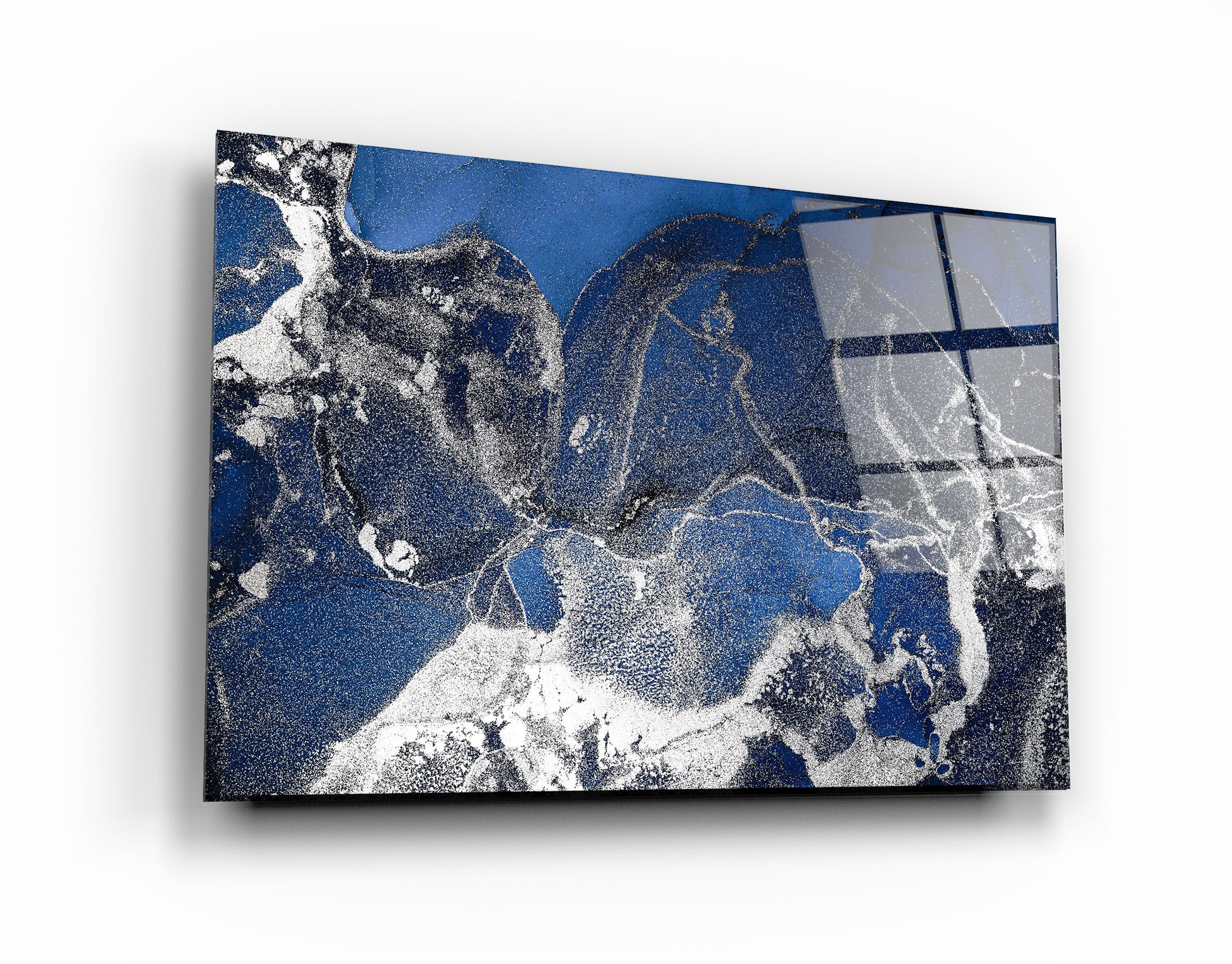 ・"Dark Blue Wave Pattern V4"・Glass Wall Art | Artdesigna Glass Printing Wall Arts.