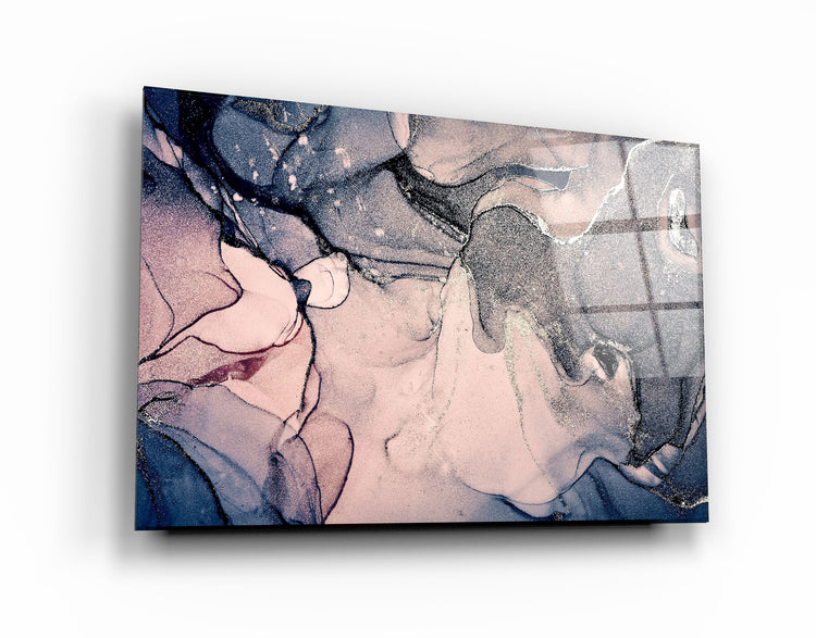 ・"Gray and Blue Wave Pattern"・Glass Wall Art | Artdesigna Glass Printing Wall Arts.