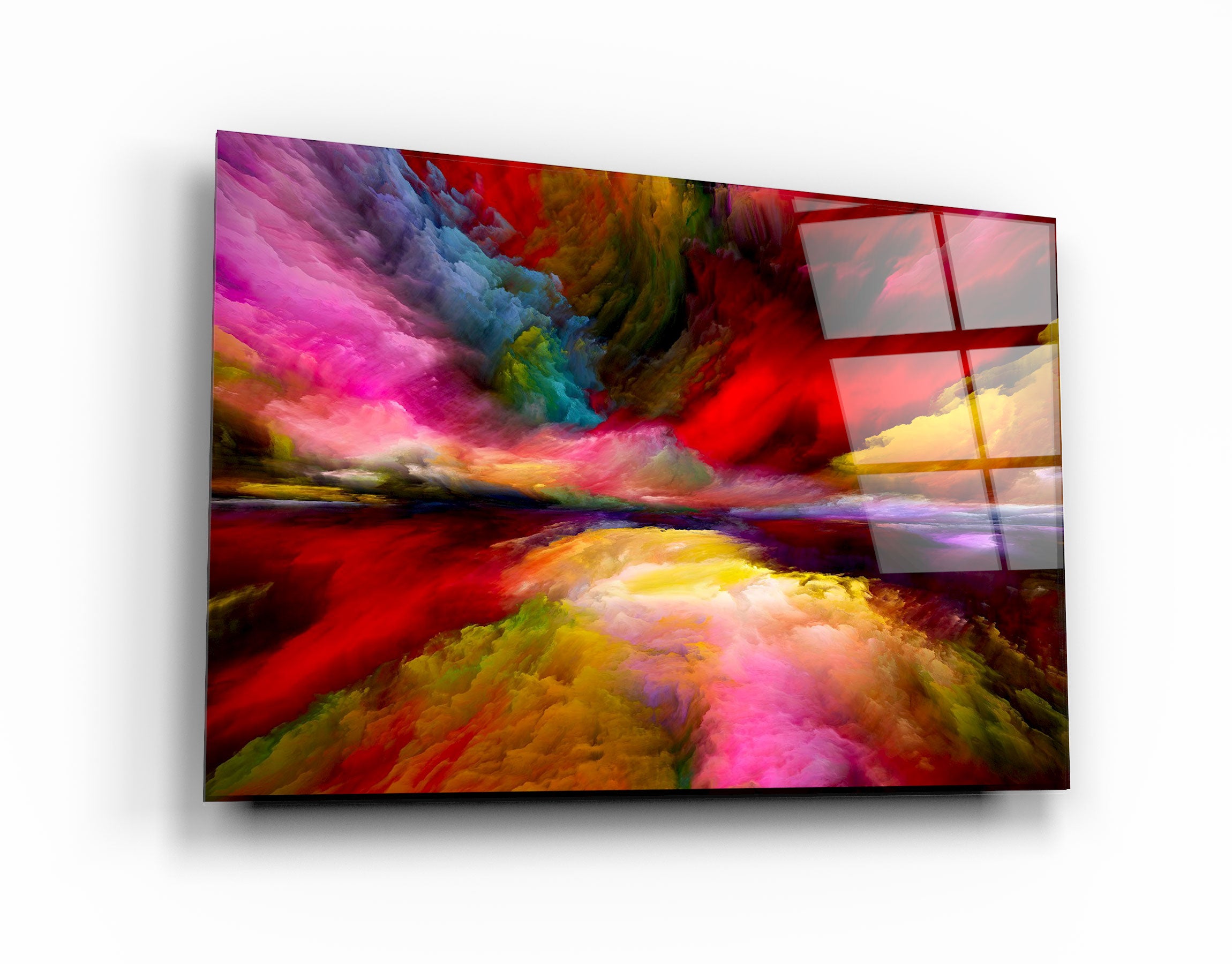 ・"Abstract Colorful Clouds"・Glass Wall Art | Artdesigna Glass Printing Wall Arts.