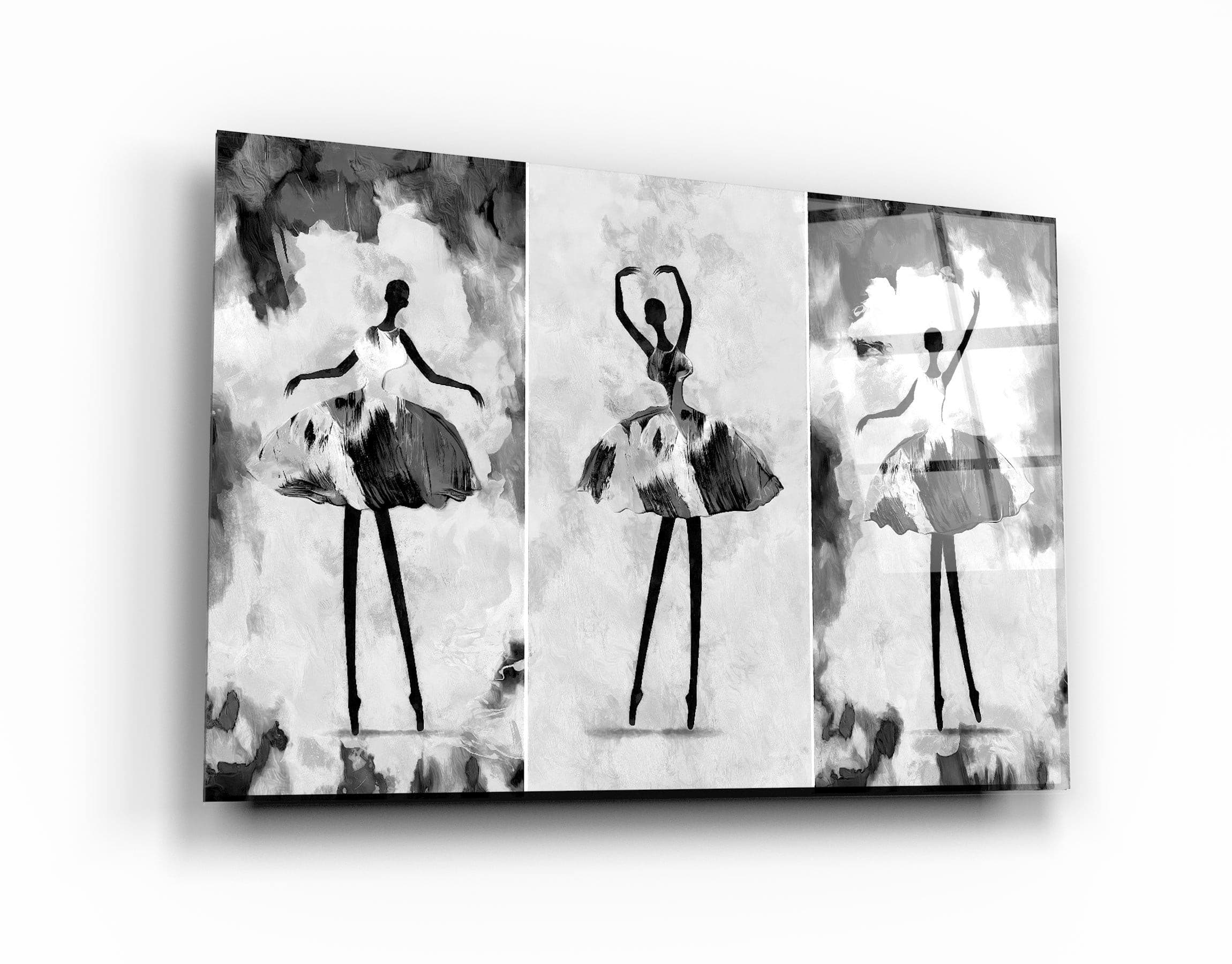 ・"Black and White Ballerina"・Glass Wall Art | Artdesigna Glass Printing Wall Arts.