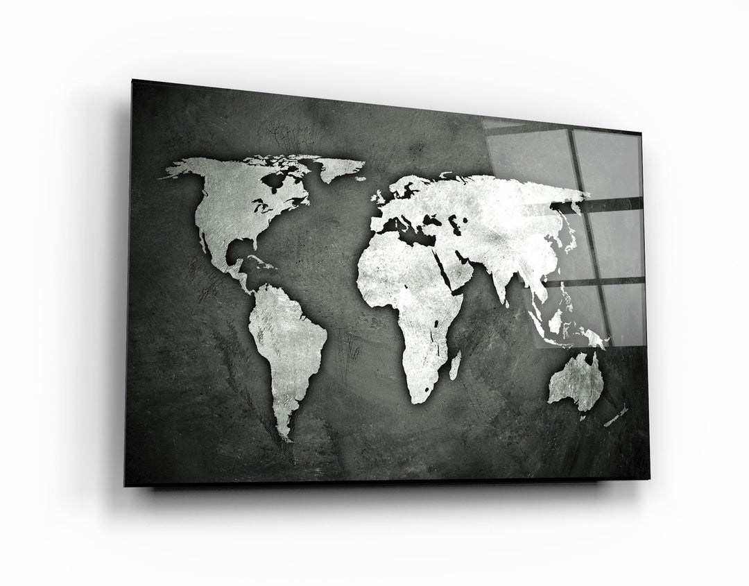 ・"World Map"・Glass Wall Art | Artdesigna Glass Printing Wall Arts.