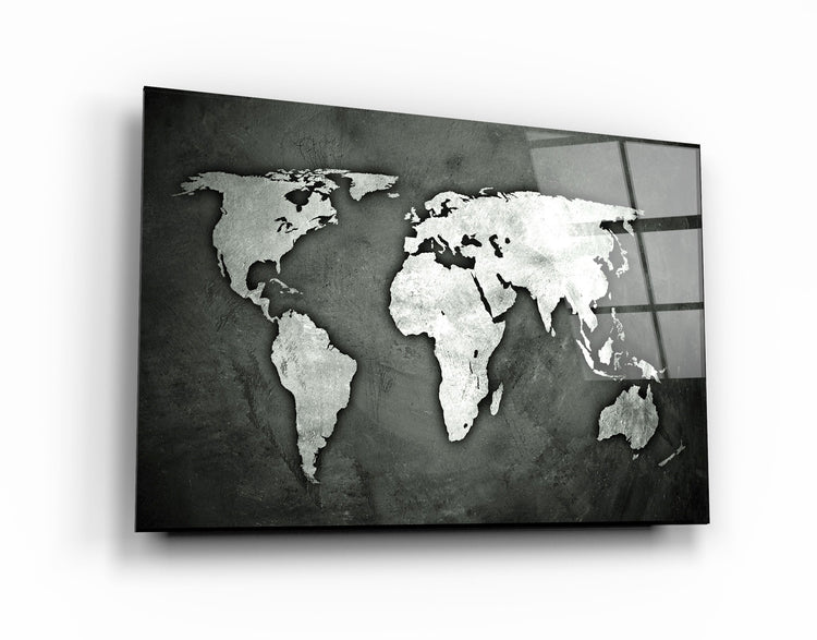 ・"World Map"・Glass Wall Art | Artdesigna Glass Printing Wall Arts.