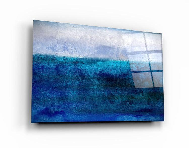 ・"Blue Gradient"・Glass Wall Art | Artdesigna Glass Printing Wall Arts.